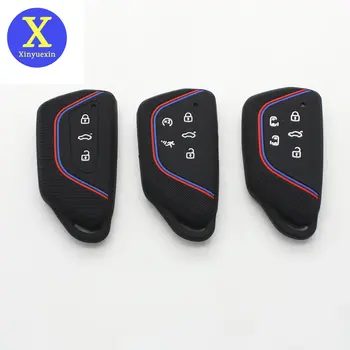 Xinyuexin סיליקון מפתח כיסוי עבור פולקסווגן גולף 8 MK 8 עבור סקודה אוקטביה מרחוק לכסות מקרה חכם 3/4/5 כפתור הגנה ואביזרי רכב